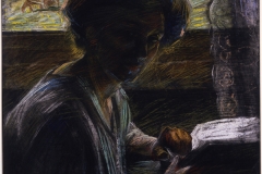 Umberto Boccioni  , "Ritratto della sorella che legge", 1909