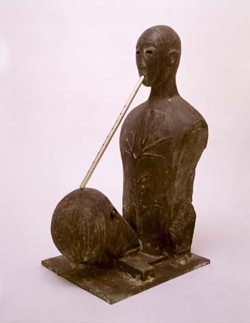Mimmo Paladino, Senza titolo (uomo con flauto), 1993