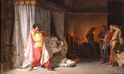 Marino Pompeo Molmenti (1819 – 1894), La morte di otello-(studio, 1a versione), 1866 ca