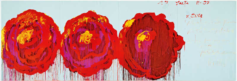 The Rose (IV), 2008, Acrylic on wood, total area: 252 x 740 cm ciascuno: 252 x 185 cm privat collection, courtesy Gagosian Gallery
