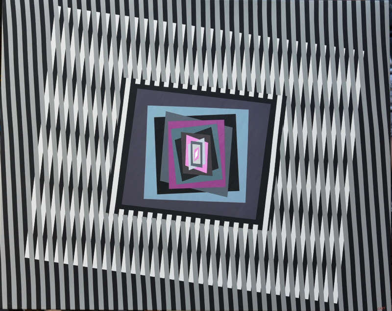 Ferruccio Gard, "Emozioni cromatiche in op art", 2012, acrilici su tela, cm 60x60