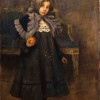 Lino Selvatico, Cappuccetto grigio 1903, olio su tela, cm 160 x 85, Ca' Pesaro, Galleria Internazionale d'Arte Moderna
