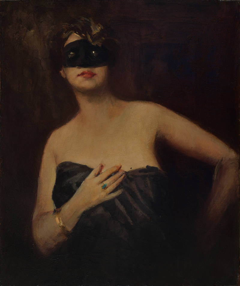 Lino Selvatico, "Francesca con la maschera", 1920 ca olio su tela, cm 76 x 62 Collezione privata