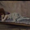 Lino Selvatico , "Il guanciale viola", 1923 olio e tempera su tavola, cm 32 x 41,5 Collezione privata