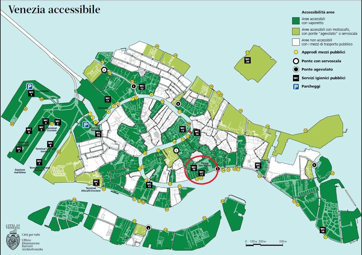 Mappa venezia accessibile